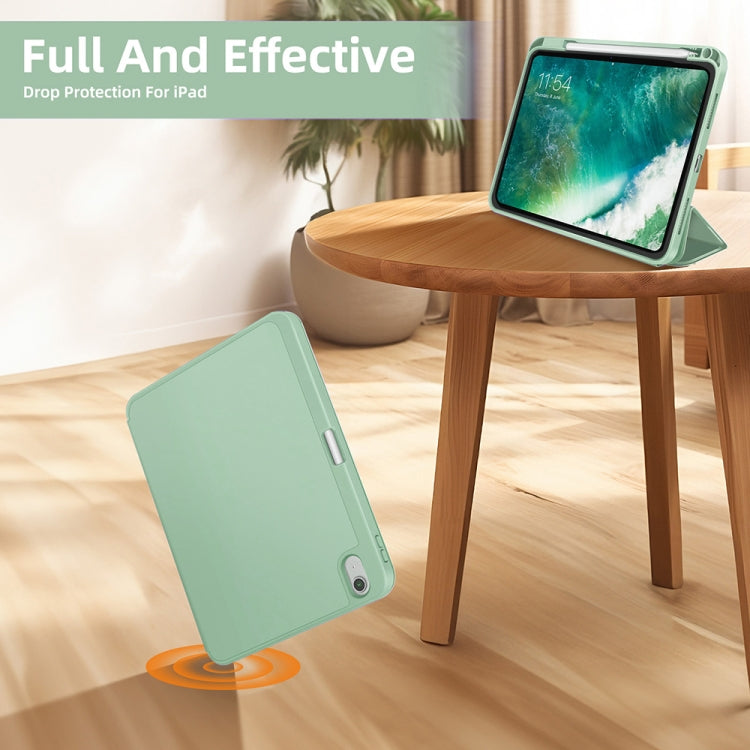 For iPad Pro 13 2024 3-fold TPU Smart Leather Tablet Case with Pen Slot(Green) - iPad Pro 13 2024 Cases by buy2fix | Online Shopping UK | buy2fix