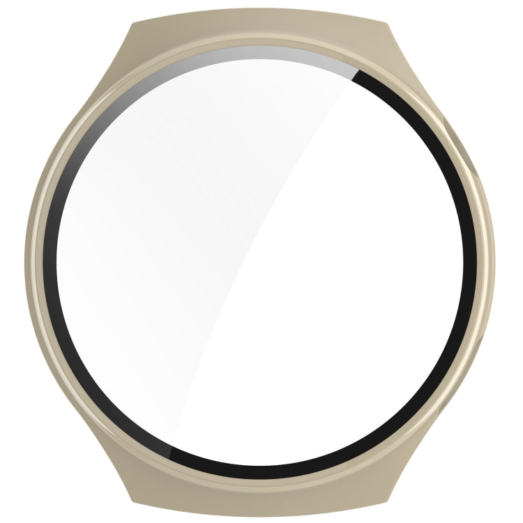 For Huawei Watch 4 Pro Space Edition PC + Curved Glass Film Integrated Watch Protective Case(Ivory White) - Watch Cases by buy2fix | Online Shopping UK | buy2fix