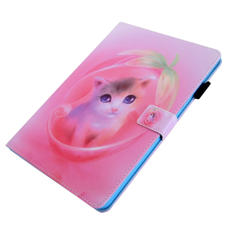 For iPad Pro 11 2024 Colored Drawing Leather Smart Tablet Case(Pink Cat) - iPad Pro 11 2024 Cases by buy2fix | Online Shopping UK | buy2fix