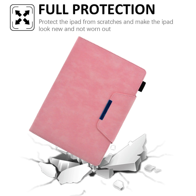 For iPad Pro 11 2024 Suede Cross Texture Magnetic Clasp Leather Smart Tablet Case(Pink) - iPad Pro 11 2024 Cases by buy2fix | Online Shopping UK | buy2fix