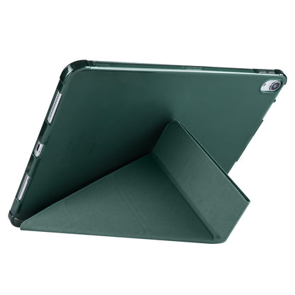 For iPad Pro 13 2024 Multi-folding TPU Leather Smart Tablet Case with Pen Slot(Pine Green) - iPad Pro 13 2024 Cases by buy2fix | Online Shopping UK | buy2fix