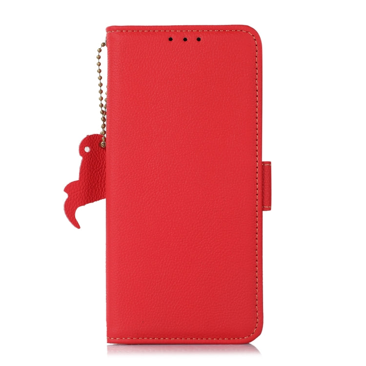 For iPhone SE 2024 Side-Magnetic TJ Genuine Leather RFID Phone Case(Red) - More iPhone Cases by buy2fix | Online Shopping UK | buy2fix