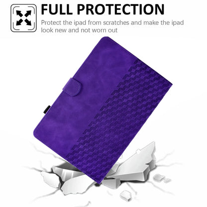 For iPad Pro 11 2024 Rhombus Embossed Leather Tablet Case(Purple) - iPad Pro 11 2024 Cases by buy2fix | Online Shopping UK | buy2fix