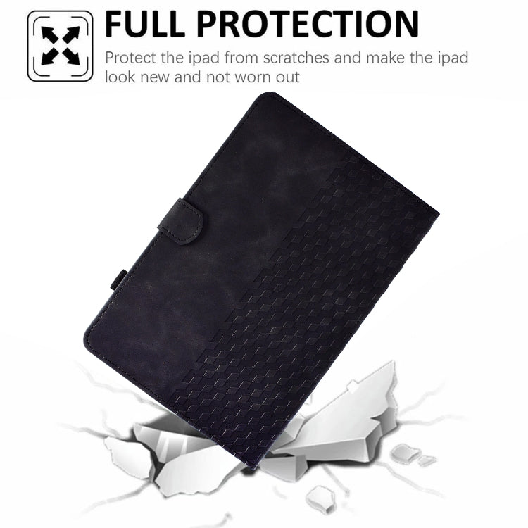 For iPad Pro 11 2024 Rhombus Embossed Leather Tablet Case(Black) - iPad Pro 11 2024 Cases by buy2fix | Online Shopping UK | buy2fix