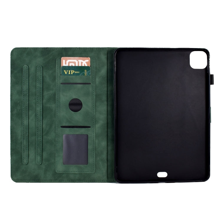 For iPad Pro 11 2024 Fortune Tree Embossed Leather Smart Tablet Case(Green) - iPad Pro 11 2024 Cases by buy2fix | Online Shopping UK | buy2fix