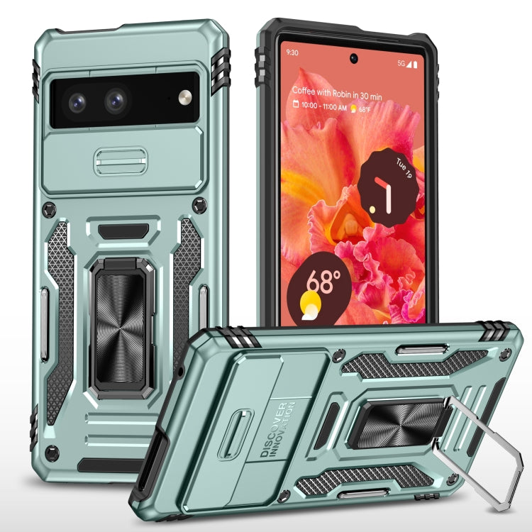 For Google Pixel 9/9 Pro Armor PC + TPU Camera Shield Phone Case(Alpine Green) - Google Cases by buy2fix | Online Shopping UK | buy2fix