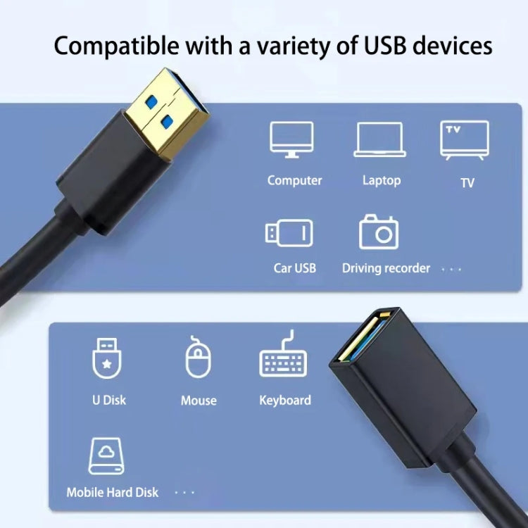 USB 3.0 Female To USB 3.0 Male PVC Cable, Length:2m(Black) - USB 3.0 by buy2fix | Online Shopping UK | buy2fix