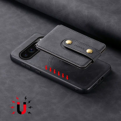 For Google Pixel 9 Pro Denior D14 NK Retro Pattern MagSafe Magnetic Card Holder Leather Phone Case(Black) - Google Cases by Denior | Online Shopping UK | buy2fix