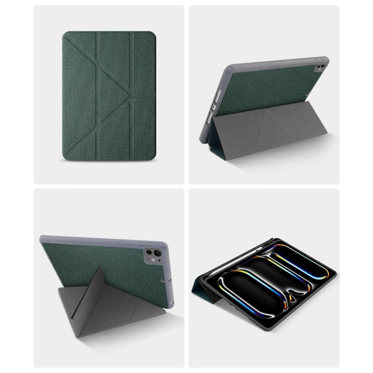 For iPad Air 13 2024 Mutural Multi-fold Smart Leather Tablet Case(Green) - iPad Air 13 2025 / 2024 Cases by Mutural | Online Shopping UK | buy2fix