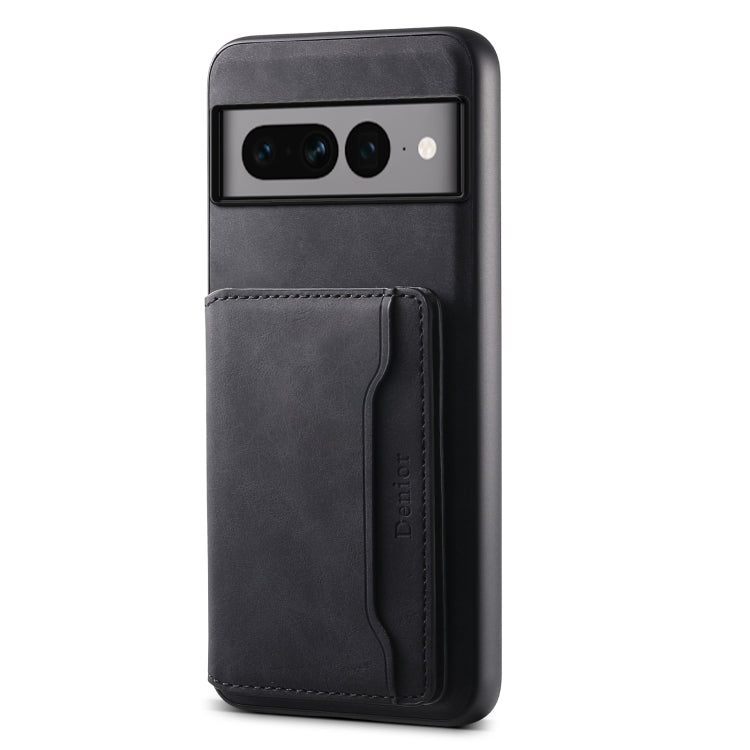 For Google Pixel 7 Pro 5G Denior D13 Retro Texture Leather MagSafe Card Bag Phone Case(Black) - Google Cases by Denior | Online Shopping UK | buy2fix