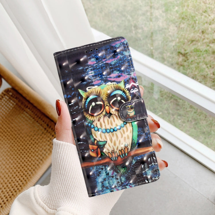 For iPhone 16 Plus 3D Pattern Leather Phone Case(Big-eyed owl) - iPhone 16 Plus Cases by buy2fix | Online Shopping UK | buy2fix