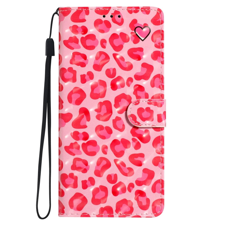 For Motorola Edge 2024 3D Pattern Leather Phone Case(Pink Leopard Print) - Motorola Cases by buy2fix | Online Shopping UK | buy2fix