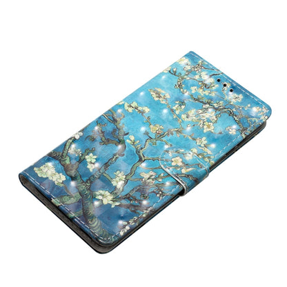 For Motorola Moto G Stylus 5G 2024 3D Pattern Leather Phone Case(Blue Base Apricot Flower) - Motorola Cases by buy2fix | Online Shopping UK | buy2fix