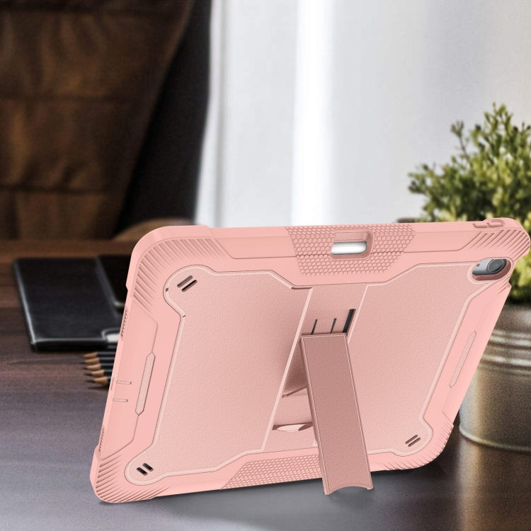 For iPad Air 13 2024 Shockproof Silicone Hybrid PC Tablet Case with Holder(Rose Gold) - iPad Air 13 2024 Cases by buy2fix | Online Shopping UK | buy2fix