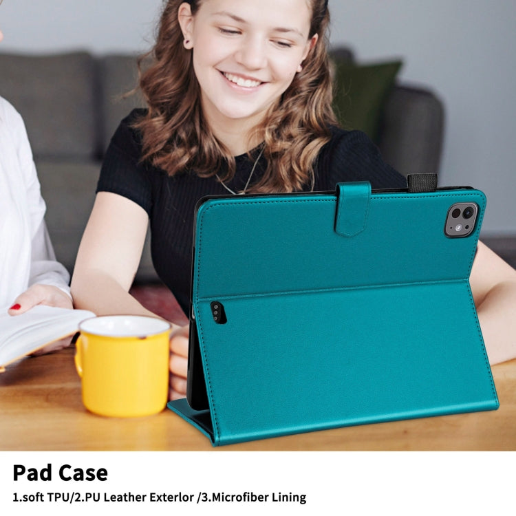 For iPad Pro 11 2024 Rhombus Lattice Leather Smart Tablet Case(Dark Green) - iPad Pro 11 2024 Cases by buy2fix | Online Shopping UK | buy2fix