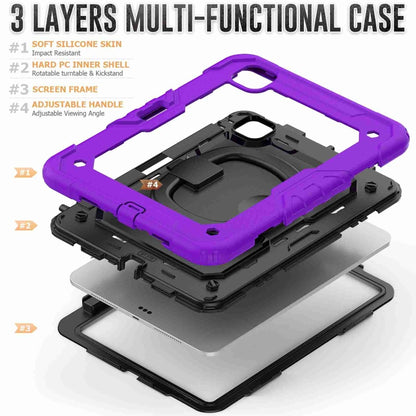 For iPad Pro 11 2024 Handle Silicone Hydric PC Tablet Case with Shoulder Strap(Purple) - iPad Pro 11 2024 Cases by buy2fix | Online Shopping UK | buy2fix