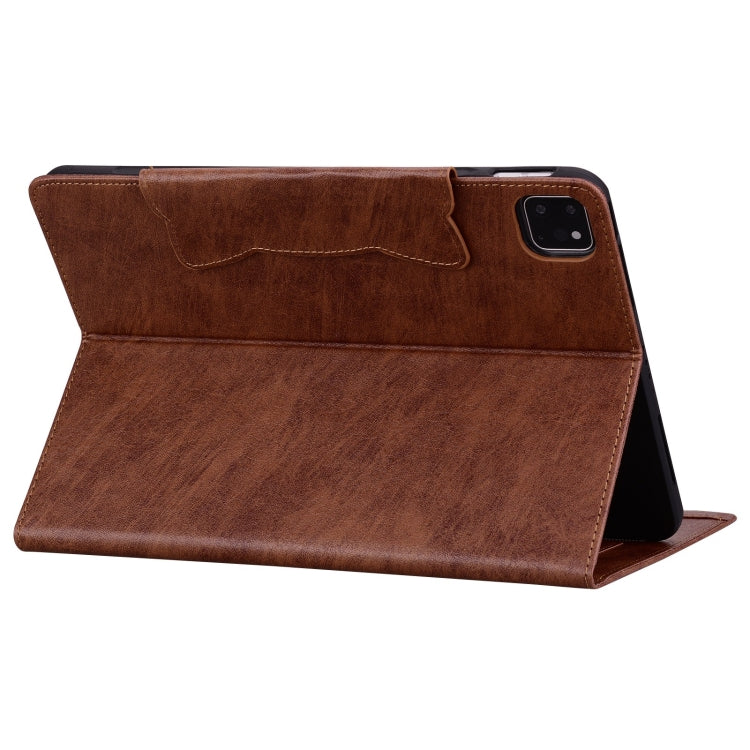 For iPad Pro 11 2024 Cat Buckle Leather Smart Tablet Case(Brown) - iPad Pro 11 2024 Cases by buy2fix | Online Shopping UK | buy2fix