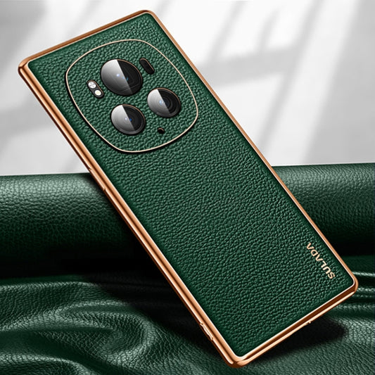 For Honor Magic6 Pro SULADA TPU + Litchi Texture Leather Phone Case(Green) - Honor Cases by SULADA | Online Shopping UK | buy2fix