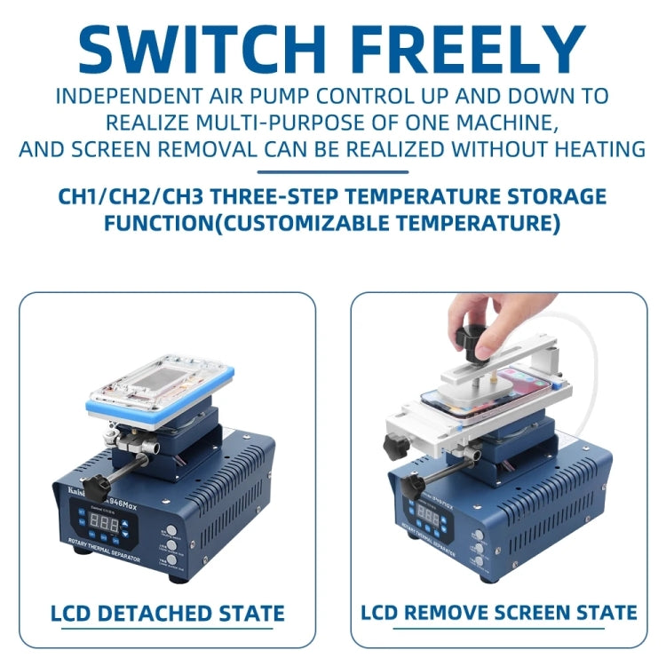 Kaisi 946 Max Double Vacuum Pumps LCD Separator Rotating Thermal Machine, US Plug - Separation Equipment by Kaisi | Online Shopping UK | buy2fix