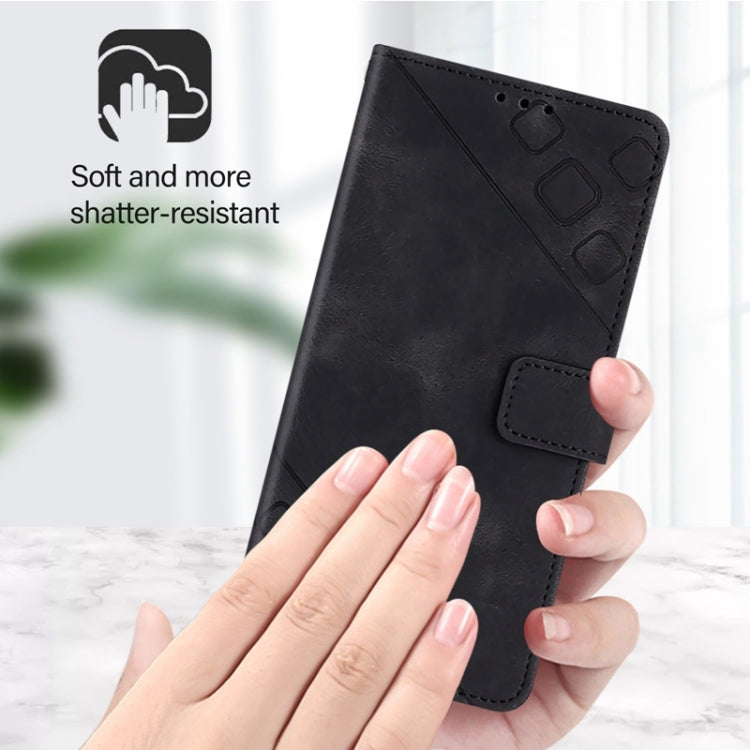 For Blackview A52 Skin Feel Embossed Leather Phone Case(Black) - More Brand by buy2fix | Online Shopping UK | buy2fix