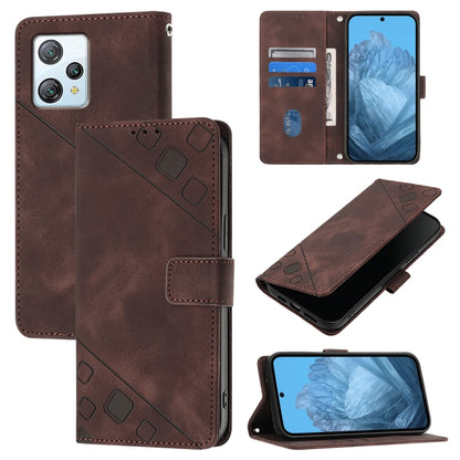 For Blackview A53 Skin Feel Embossed Leather Phone Case(Brown) - More Brand by buy2fix | Online Shopping UK | buy2fix