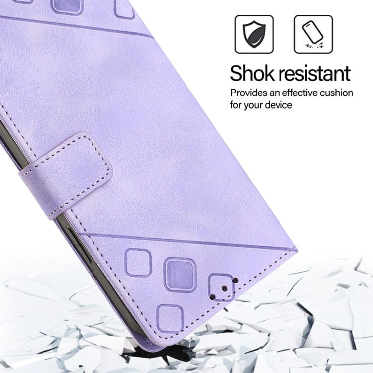 For Blackview Wave 6C Skin Feel Embossed Leather Phone Case(Light Purple) - More Brand by buy2fix | Online Shopping UK | buy2fix