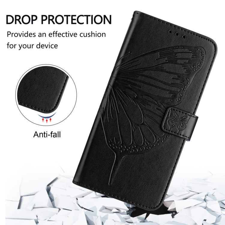 For Blackview A53 Embossed Butterfly Leather Phone Case(Black) - More Brand by buy2fix | Online Shopping UK | buy2fix