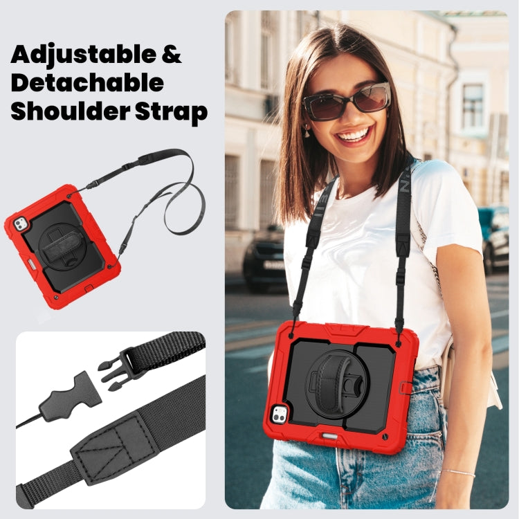 For iPad Pro 11 2024 Silicone Hybrid PC Tablet Case with Shoulder Strap(Red) - iPad Pro 11 2024 Cases by buy2fix | Online Shopping UK | buy2fix