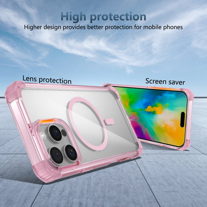 For iPhone 16 Pro Transparent MagSafe Magnetic Phone Case(Pink) - iPhone 16 Pro Cases by buy2fix | Online Shopping UK | buy2fix