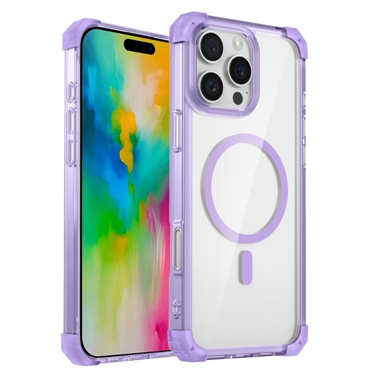 For iPhone 16 Pro Transparent MagSafe Magnetic Phone Case(Purple) - iPhone 16 Pro Cases by buy2fix | Online Shopping UK | buy2fix