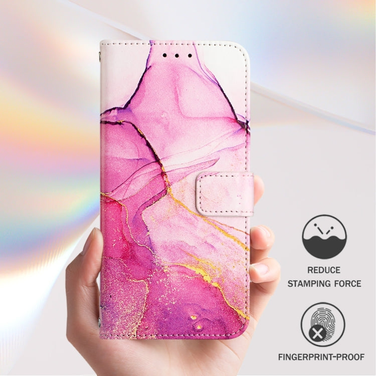 For Blackview A52 PT003 Marble Pattern Flip Leather Phone Case(Pink Purple Gold) - More Brand by buy2fix | Online Shopping UK | buy2fix