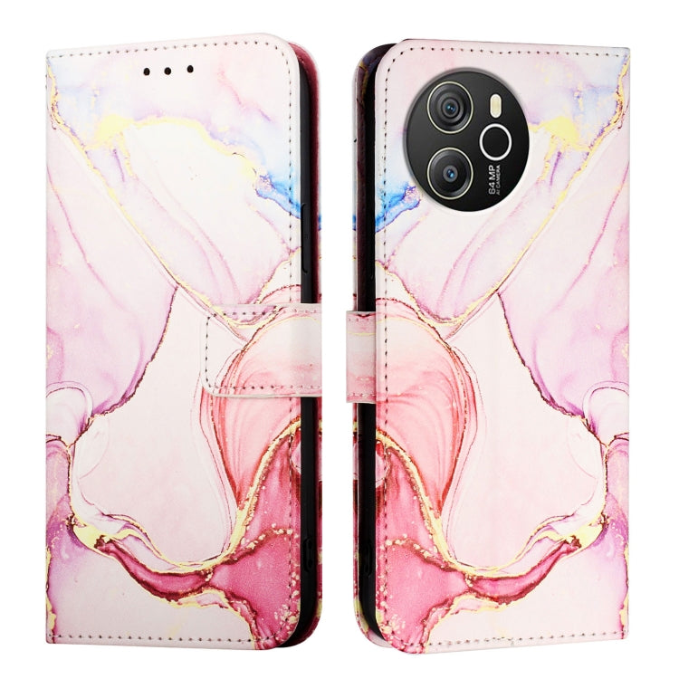 For Blackview Shark 8 PT003 Marble Pattern Flip Leather Phone Case(Rose Gold) - More Brand by buy2fix | Online Shopping UK | buy2fix