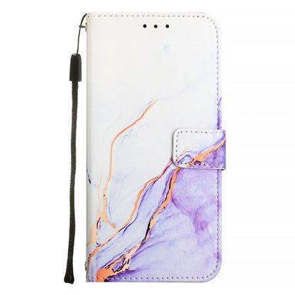 For Blackview Shark 8 PT003 Marble Pattern Flip Leather Phone Case(White Purple) - More Brand by buy2fix | Online Shopping UK | buy2fix