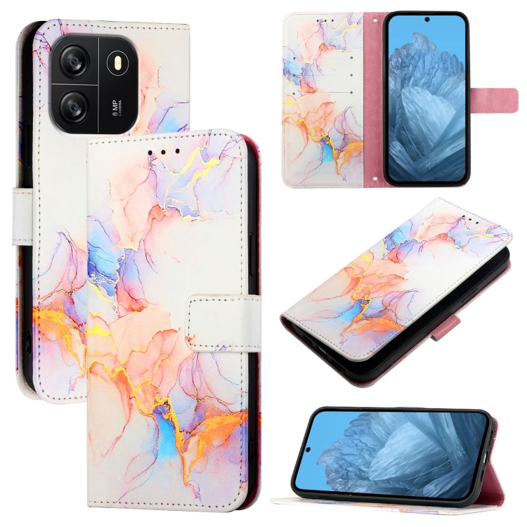 For Blackview Wave 6C PT003 Marble Pattern Flip Leather Phone Case(Galaxy Marble White) - More Brand by buy2fix | Online Shopping UK | buy2fix