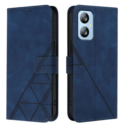 For Blackview A52 Crossbody 3D Embossed Flip Leather Phone Case(Blue) - More Brand by buy2fix | Online Shopping UK | buy2fix