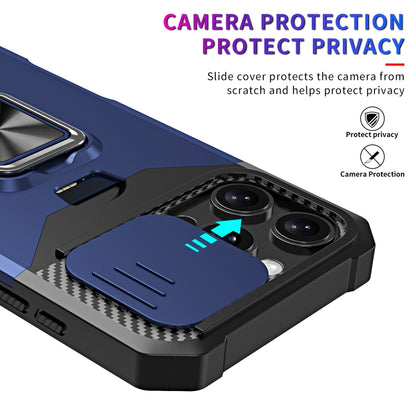 For iPhone 16 Pro Camera Shield Card Slot PC+TPU Phone Case(Rose Gold) - iPhone 16 Pro Cases by buy2fix | Online Shopping UK | buy2fix