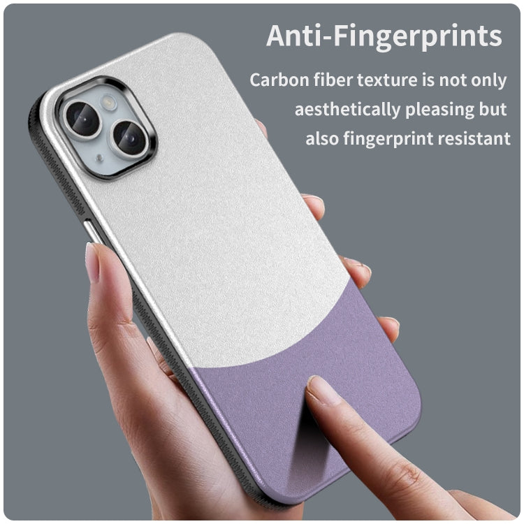 For iPhone 16 Plus Leather Texture MagSafe Magnetic TPU + PC Phone Case(Light Purple) - iPhone 16 Plus Cases by buy2fix | Online Shopping UK | buy2fix