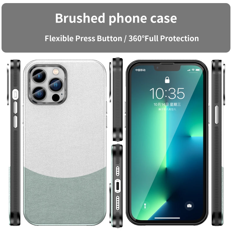 For iPhone 13 Pro Max Leather Texture MagSafe Magnetic TPU + PC Phone Case(Cyan) - iPhone 13 Pro Max Cases by buy2fix | Online Shopping UK | buy2fix