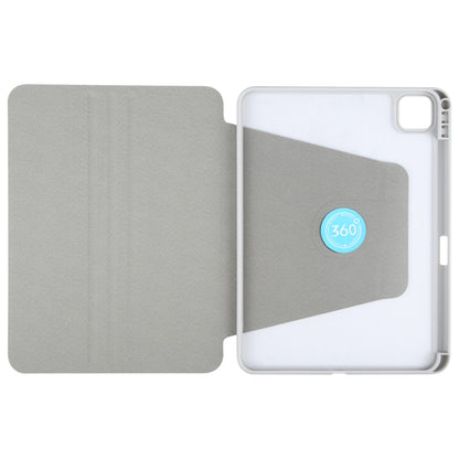 For iPad Pro 13 2024 GEBEI Acrylic TPU 3-folding Rotating Smart Tablet Leather Case withh Pen Slot(Grey) - iPad Pro 13 2024 Cases by GEBEI | Online Shopping UK | buy2fix