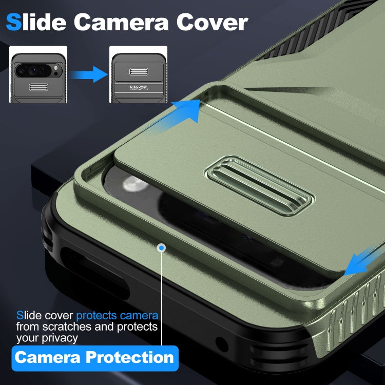 For Google Pixel 9 Pro XL Sliding Camshield Phone Case(Alpine Green) - Google Cases by buy2fix | Online Shopping UK | buy2fix