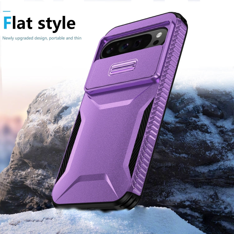 For Google Pixel 9 Pro XL Sliding Camshield Phone Case(Purple) - Google Cases by buy2fix | Online Shopping UK | buy2fix