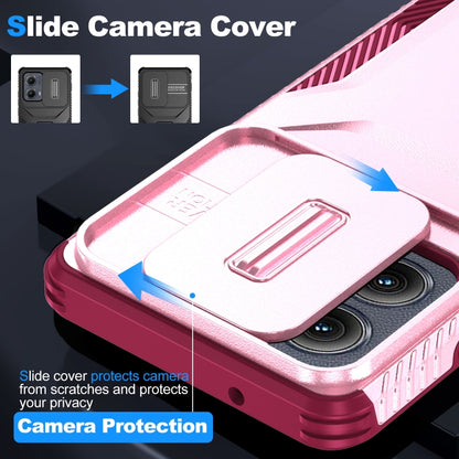 For Motorola Edge 5G 2024 Sliding Camshield Phone Case(Pink + Rose Red) - Motorola Cases by buy2fix | Online Shopping UK | buy2fix