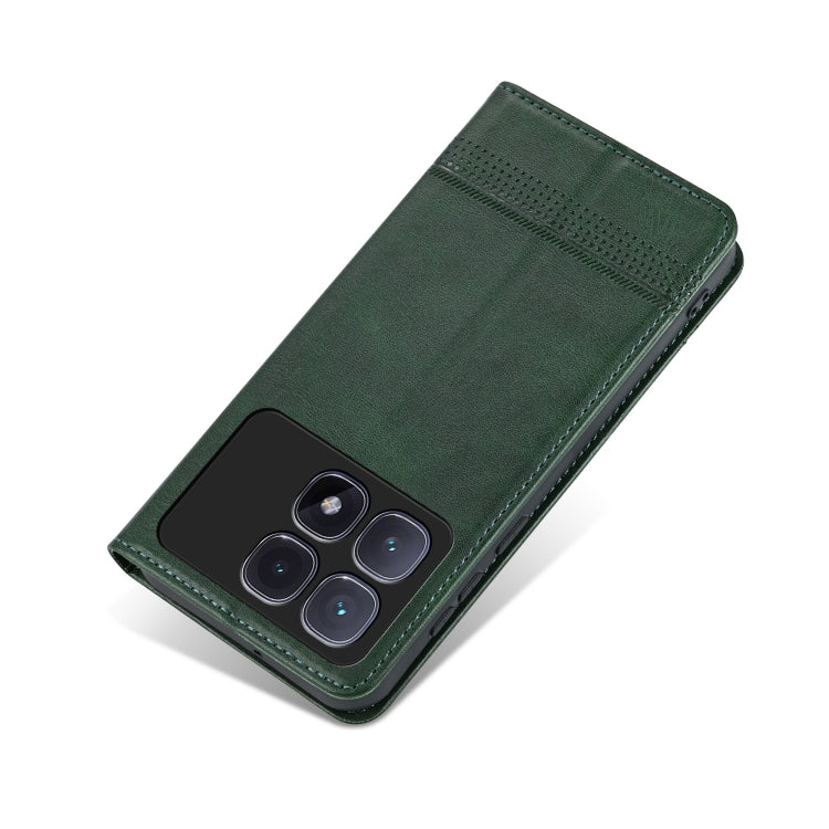 For Redmi K70 Ultra AZNS Magnetic Calf Texture Flip Leather Phone Case(Dark Green) - Xiaomi Cases by AZNS | Online Shopping UK | buy2fix