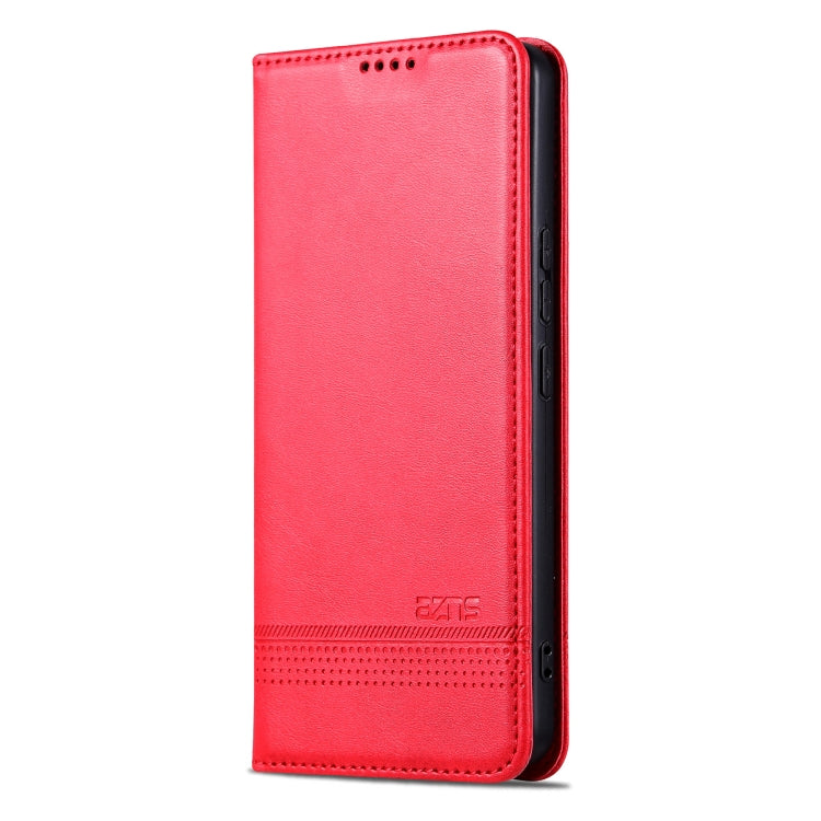 For Redmi Note 14 5G AZNS Magnetic Calf Texture Flip Leather Phone Case(Red) - Note 14 Cases by AZNS | Online Shopping UK | buy2fix