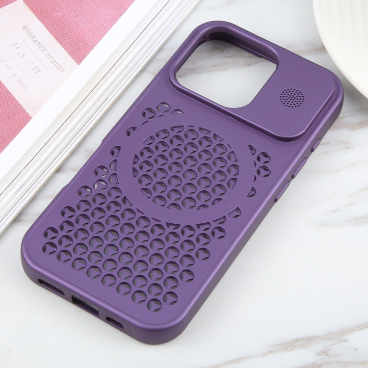 For iPhone 16 Pro Max Pure Color Honeycomb Aromatherapy MagSafe Phone Case(Purple) - iPhone 16 Pro Max Cases by buy2fix | Online Shopping UK | buy2fix