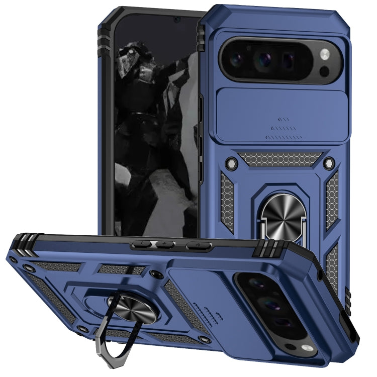 For Google Pixel 9 Pro Sliding Camshield Holder Phone Case(Blue) - Google Cases by buy2fix | Online Shopping UK | buy2fix