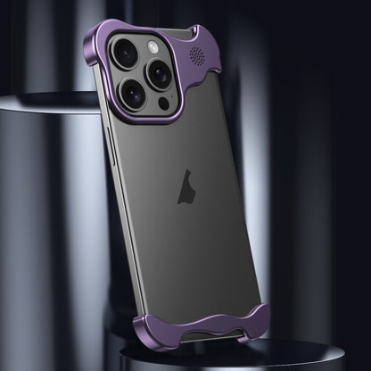 For iPhone 12 Pro Max Aromatherapy Alloy Frameless Phone Case(Purple) - iPhone 12 Pro Max Cases by buy2fix | Online Shopping UK | buy2fix