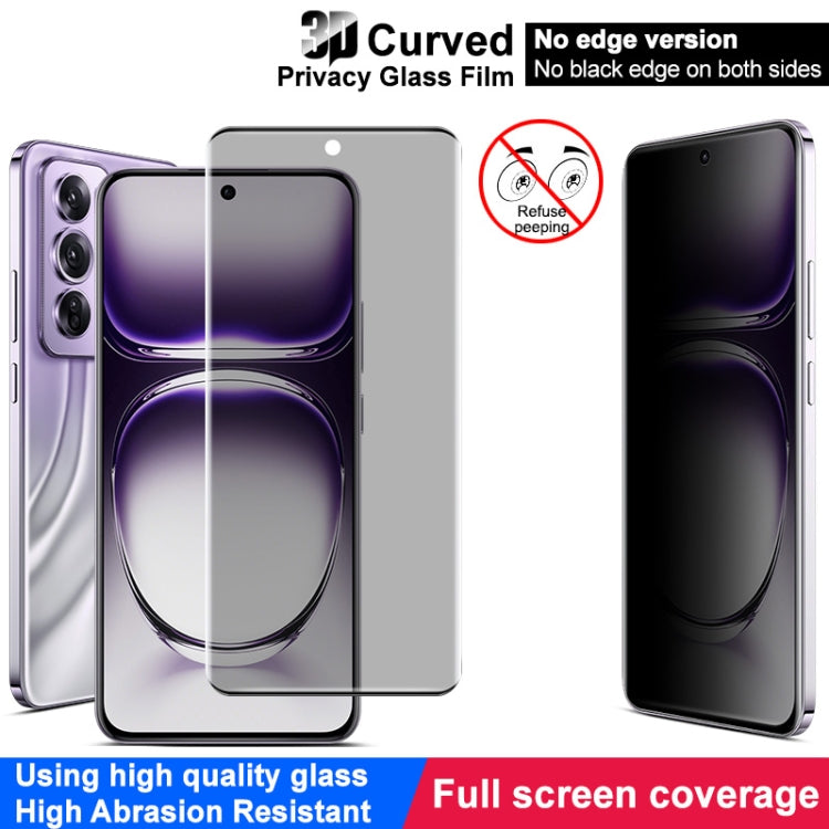 For OPPO Reno12 Pro Global imak 3D Curved Privacy Full Screen Tempered Glass Film - Reno12 Pro Tempered Glass by imak | Online Shopping UK | buy2fix