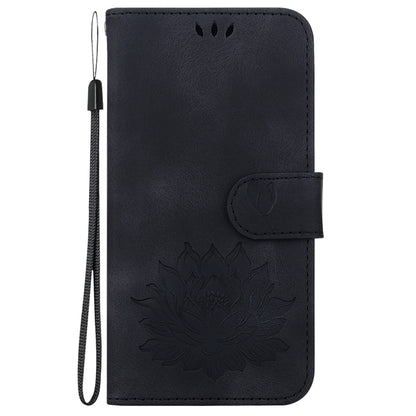 For Google Pixel 9 Lotus Embossed Leather Phone Case(Black) - Google Cases by buy2fix | Online Shopping UK | buy2fix