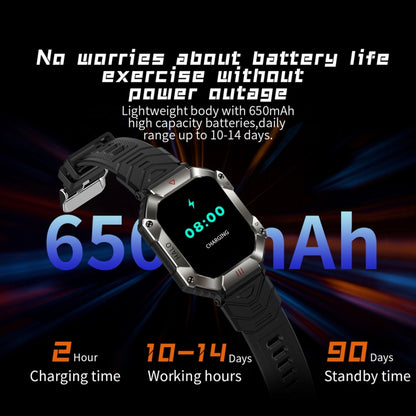 KR80 2.0 inch BT5.1 IP67 Sport Smart Watch, Support Bluetooth Call / Sleep / Blood Oxygen / Heart Rate / Blood Pressure Health Monitor(White+Camouflage) - Smart Watches by buy2fix | Online Shopping UK | buy2fix